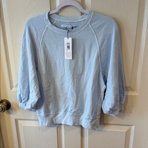 Unsubscribed Eyelet Blue Full Sleeve Sweatshirt Sz S.  NWT. Box21